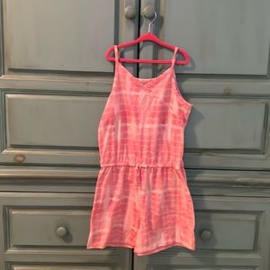 Pink tie-diy kick around jumpsuit
